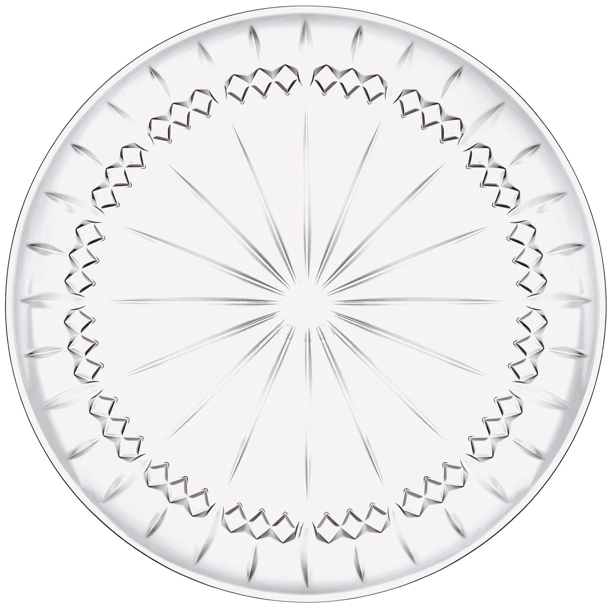 Crystal Cut Round Acrylic Platter, 18in