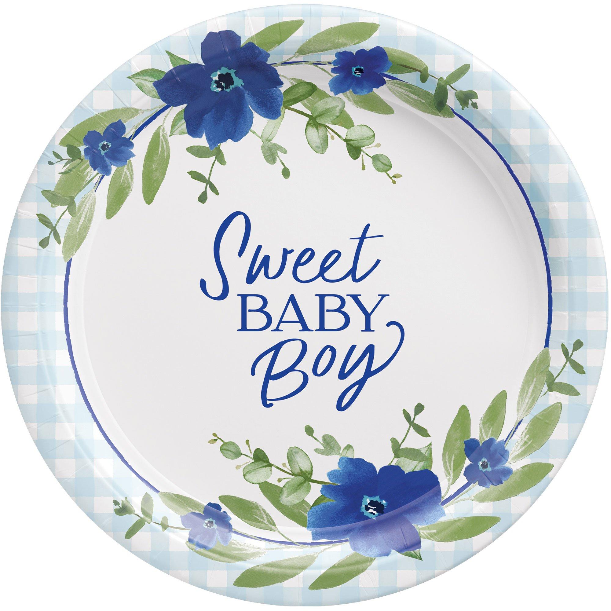 Baby boy shower clearance plates