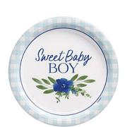 Sweet Baby Boy Baby in Bloom Baby Shower Paper Dessert Plates, 7in, 8ct