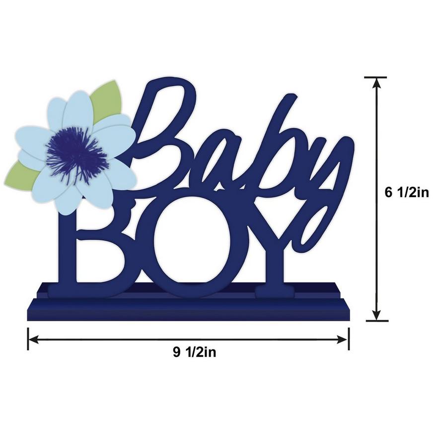 Baby Boy Baby in Bloom Baby Shower MDF Standing Sign, 11in x 8.5in