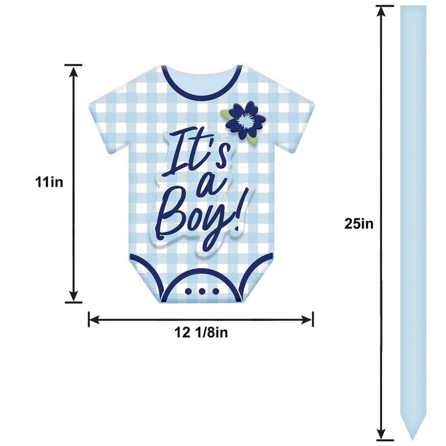 It's a Boy Baby in Bloom Bodysuit Baby Shower MDF Yard Sign, 14.5in x 33.5in