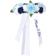 Blue Floral Mom to Be Belly Sash, 4ft - Baby in Bloom