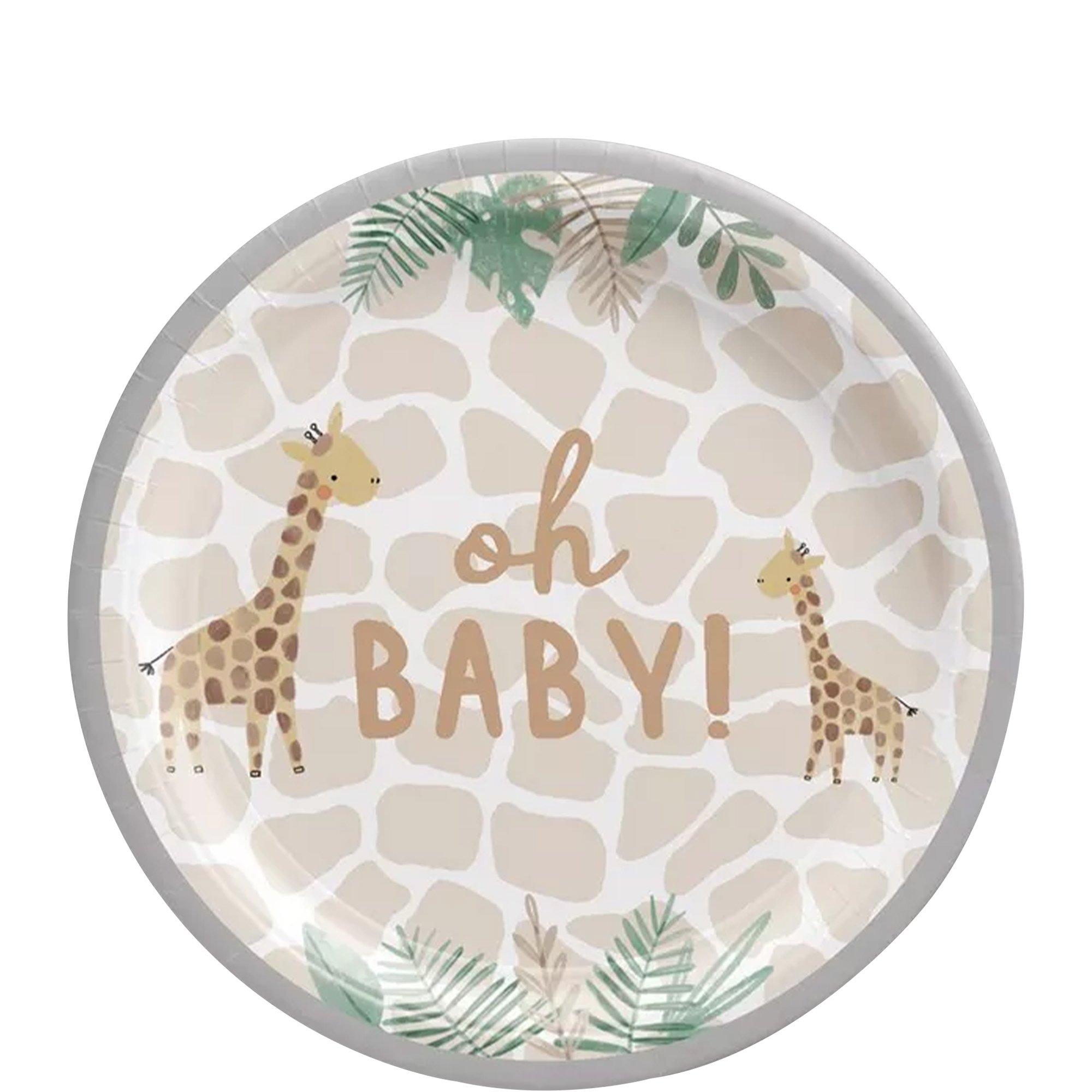 Oh Baby Soft Jungle Baby Shower Paper Dessert Plates, 7in, 8ct