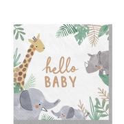 Hello Baby Soft Jungle Baby Shower Paper Lunch Napkins, 6.5in, 16ct