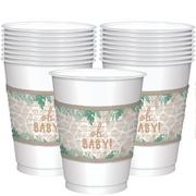 Oh Baby Soft Jungle Baby Shower Plastic Cups, 16oz, 25ct