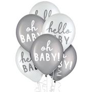 15ct, 12in, Silver & White Soft Jungle Baby Shower Latex Balloons