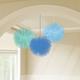 Blue Tulle Pom-Poms, 12in, 3ct - Oh Baby! Boy
