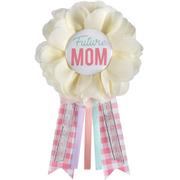 Pink, White & Blue Floral Future Mom Baby Shower Award Ribbon