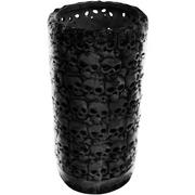 Black Wall of Skulls LED Ceramic Lantern, 6.6in x 13in - Halloween Decoration