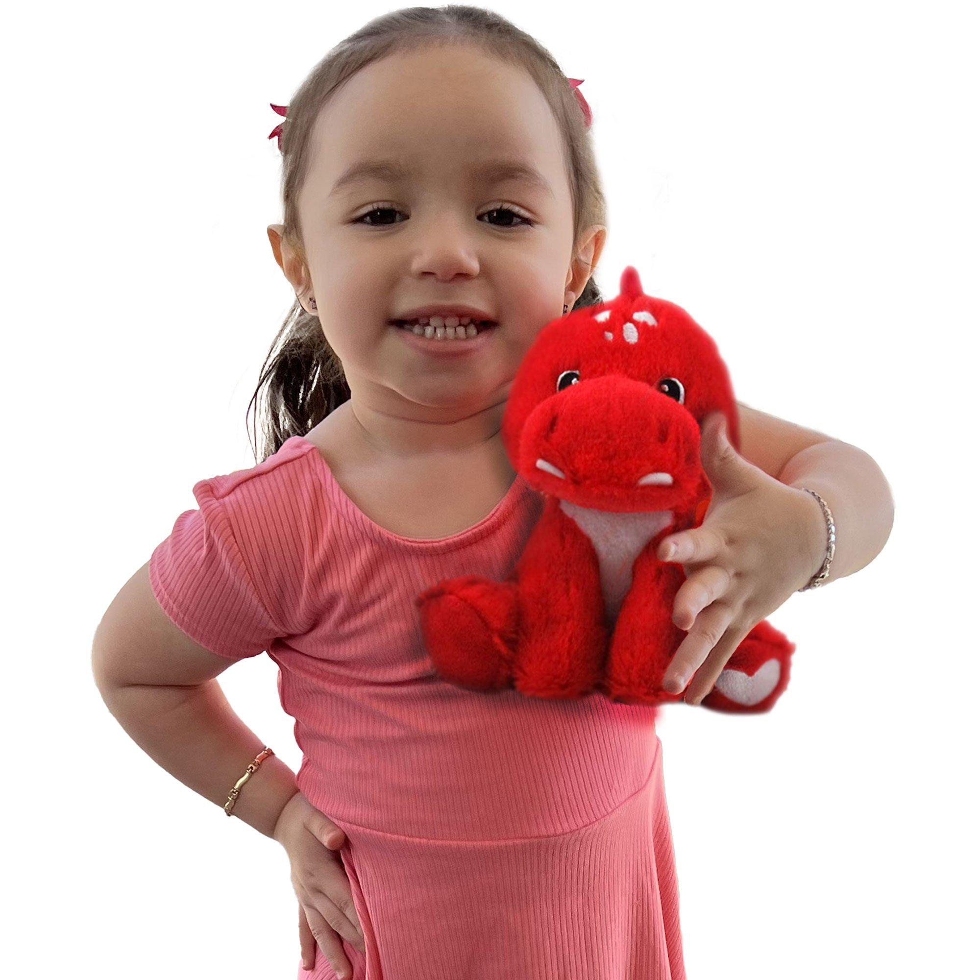 Red Valentine's Day Dinosaur Plush, 6.5in Party City