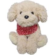 Beige Valentine's Day Heart Bandana Dog Plush, 10.5in