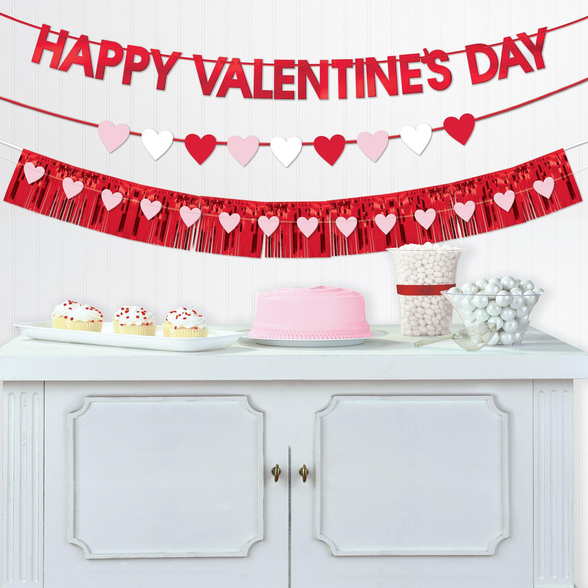 Happy Valentine's Day 3D Felt Banner 23 1/2H x 13 1/2W Valentines  Decorations