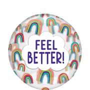 Feel Better Rainbow Plastic Balloon, 18in - Clearz™