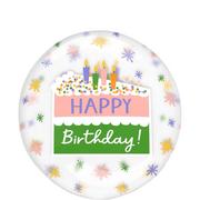 Happy Birthday Cake Slice Plastic Balloon, 18in - Clearz™