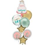 Happy Cake Day Birthday Foil Balloon Bouquet, 8pc