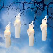 Hanging Metal Ghosts Halloween Flameless Candlesticks, String of 4 - Gerson International
