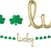 Air-Filled Gold Lucky St. Patrick's Day Balloon Phrase Banner Kit