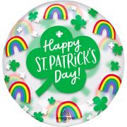 Clearly Rainbows & Shamrocks Happy St. Patrick's Day Plastic Balloon, 18in - Clearz™