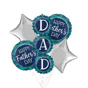 Blue & Green Plaid Father's Day Foil Balloon Bouquet, 5pc