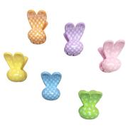 Pastel Patterned Bunny Mini Claw Hair Clips, 6ct