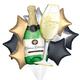 Bubbly & Stars Cheers Foil Balloon Bouquet, 10pc
