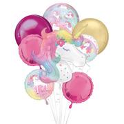 Enchanted Unicorn Birthday Foil & Plastic Balloon Bouquet, 9pc
