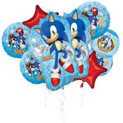 Sonic the Hedgehog 2 Birthday Foil & Plastic Balloon Bouquet, 9pc