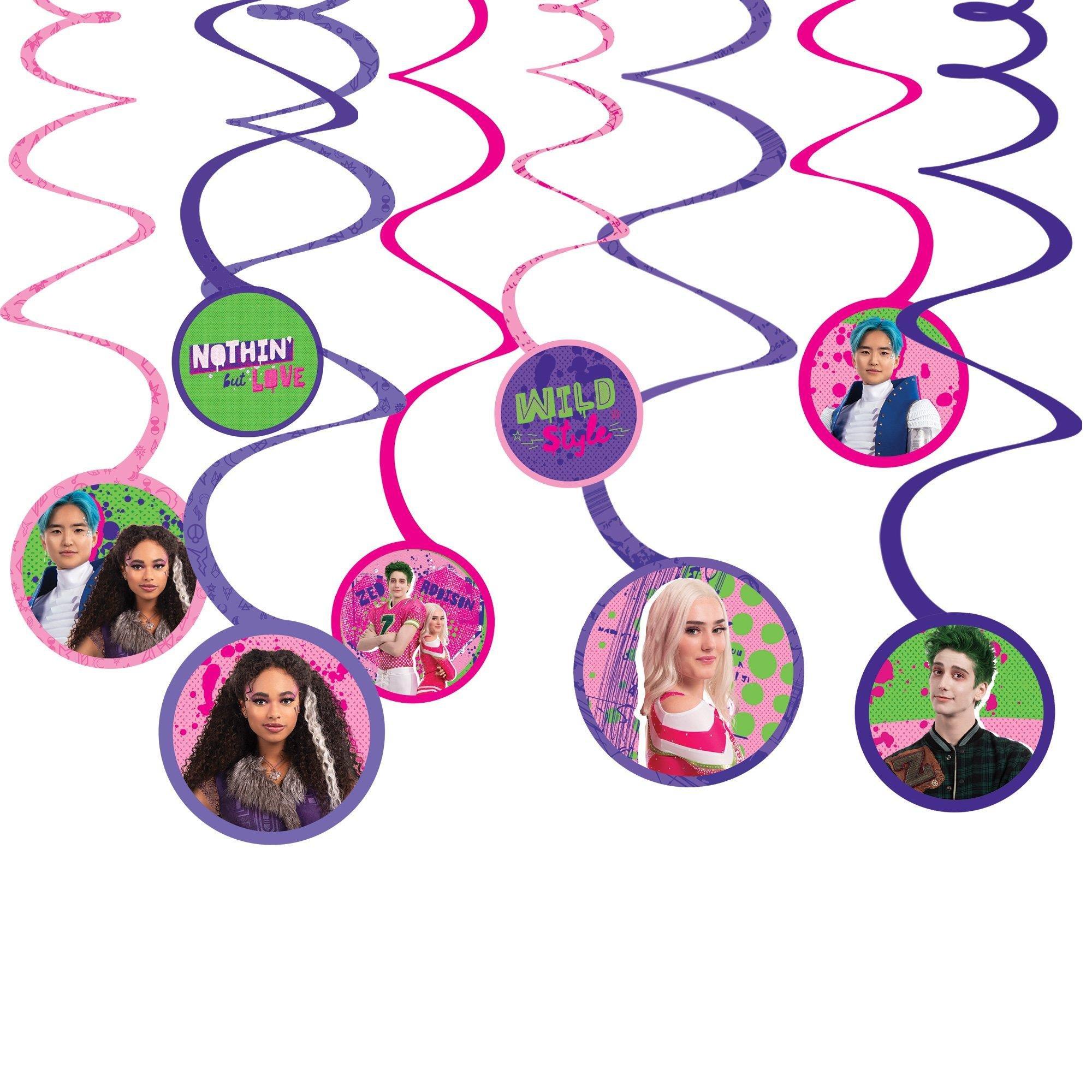 Disney ZOMBIES 3 Party Decorating Supplies Pack - Kit Includes Themed Latex Balloons, Table Decorations, Swirls, Scene Setter & Photo Booth Props