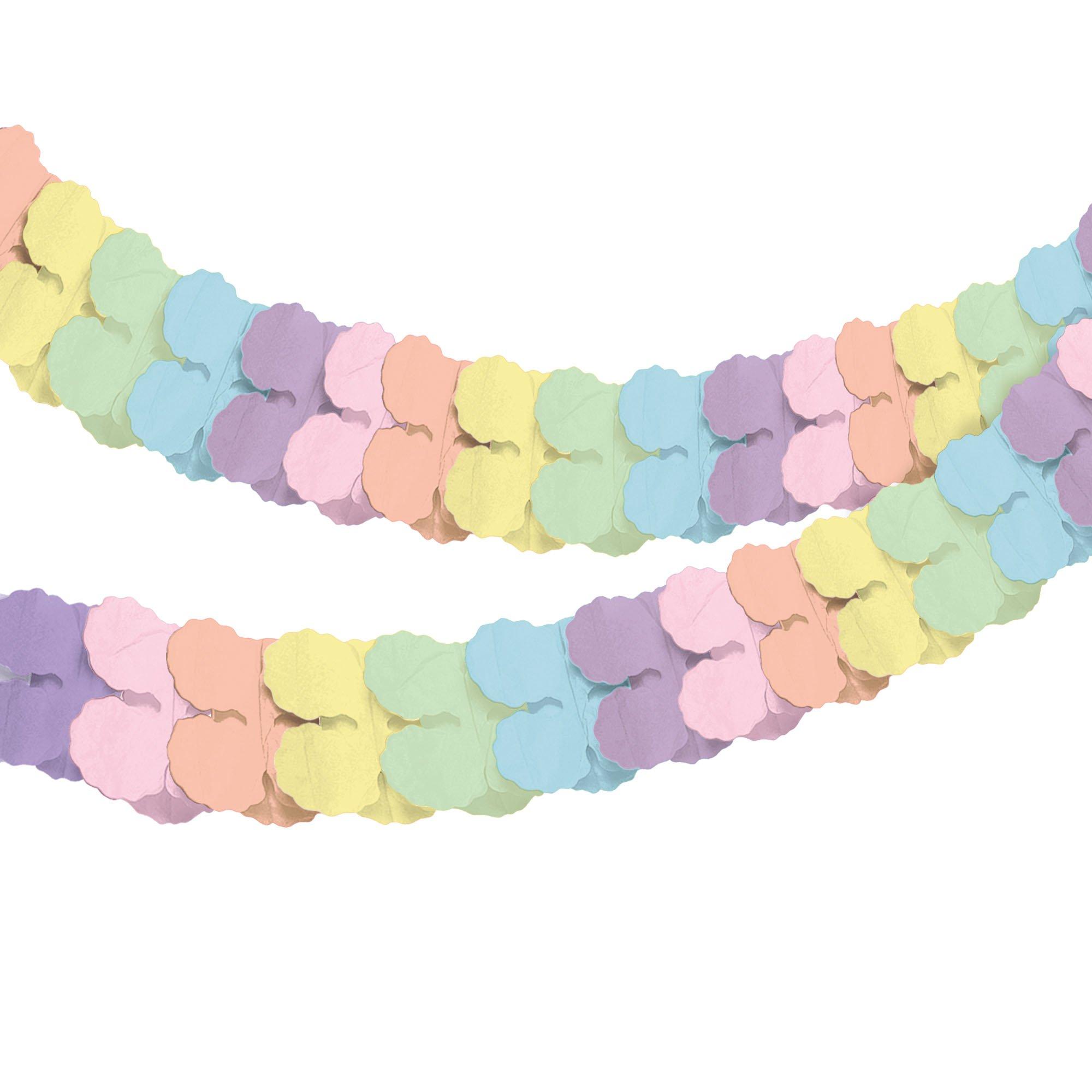 Rainbow Multicolor Paper Garland, 12ft