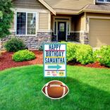 Birthday Marquee & Football Icons Corrugated Plastic Yard Sign Set, 3pc