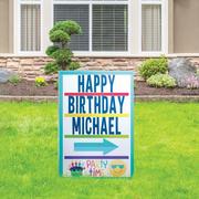 Birthday Marquee & Soccer Ball Icons Corrugated Plastic Yard Sign Set, 3pc