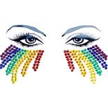 Pride Rainbow Crystal Tears Plastic Face Jewels