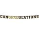 Black & Gold ConGRADulations Graduation Letter Banner, 10.85ft