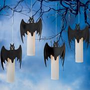 Hanging Metal Bats Halloween Flameless Candlesticks, String of 4 - Gerson International