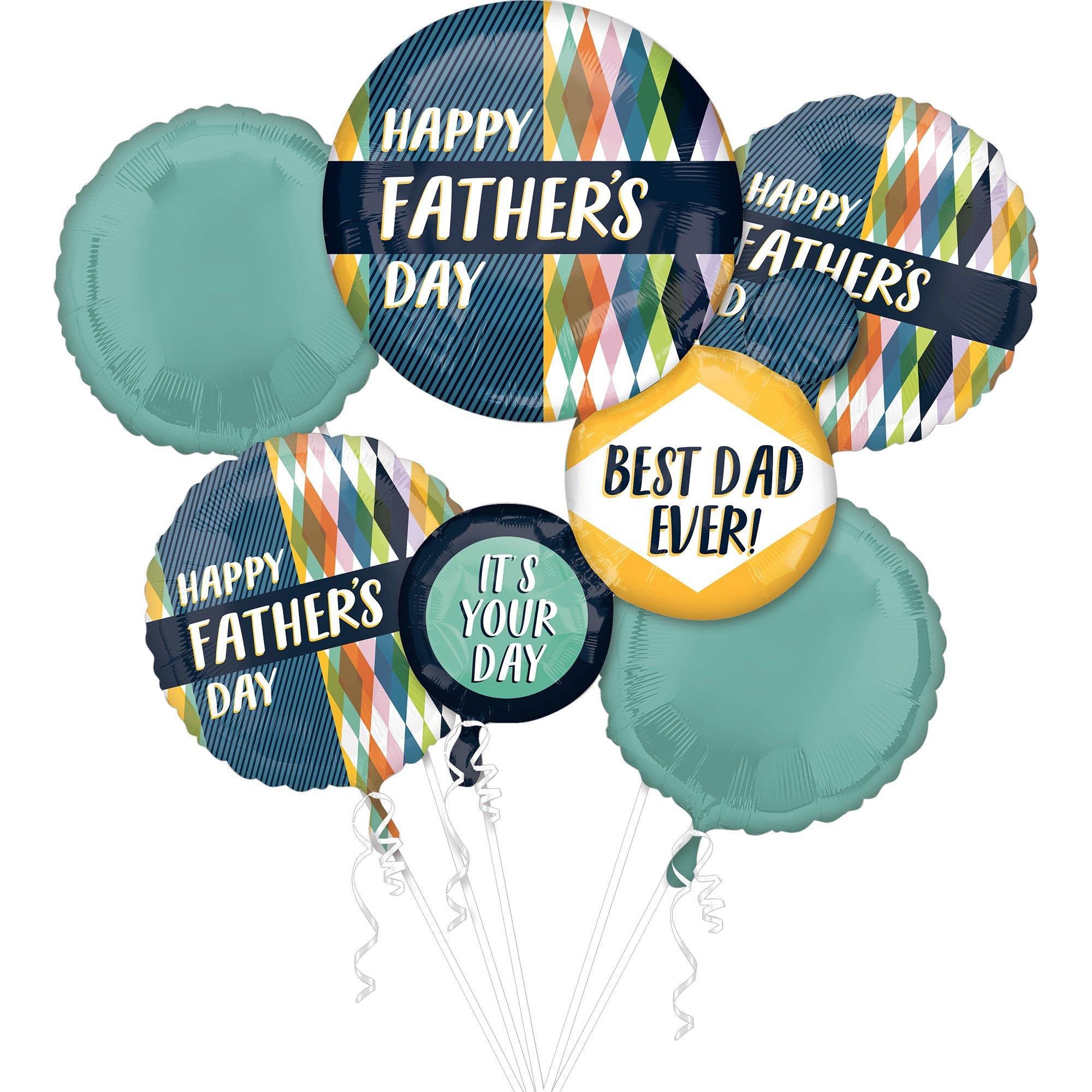 Retro Father's Day Foil Balloon Bouquet, 5pc