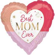 Best Mom Ever Colorful Heart Foil Balloon, 17in