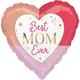 Colorful Best Mom Ever Heart Foil Balloon, 17in