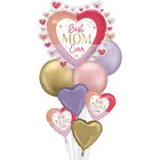 Premium Colorful Mother's Day Foil & Plastic Balloon Bouquet, 8pc