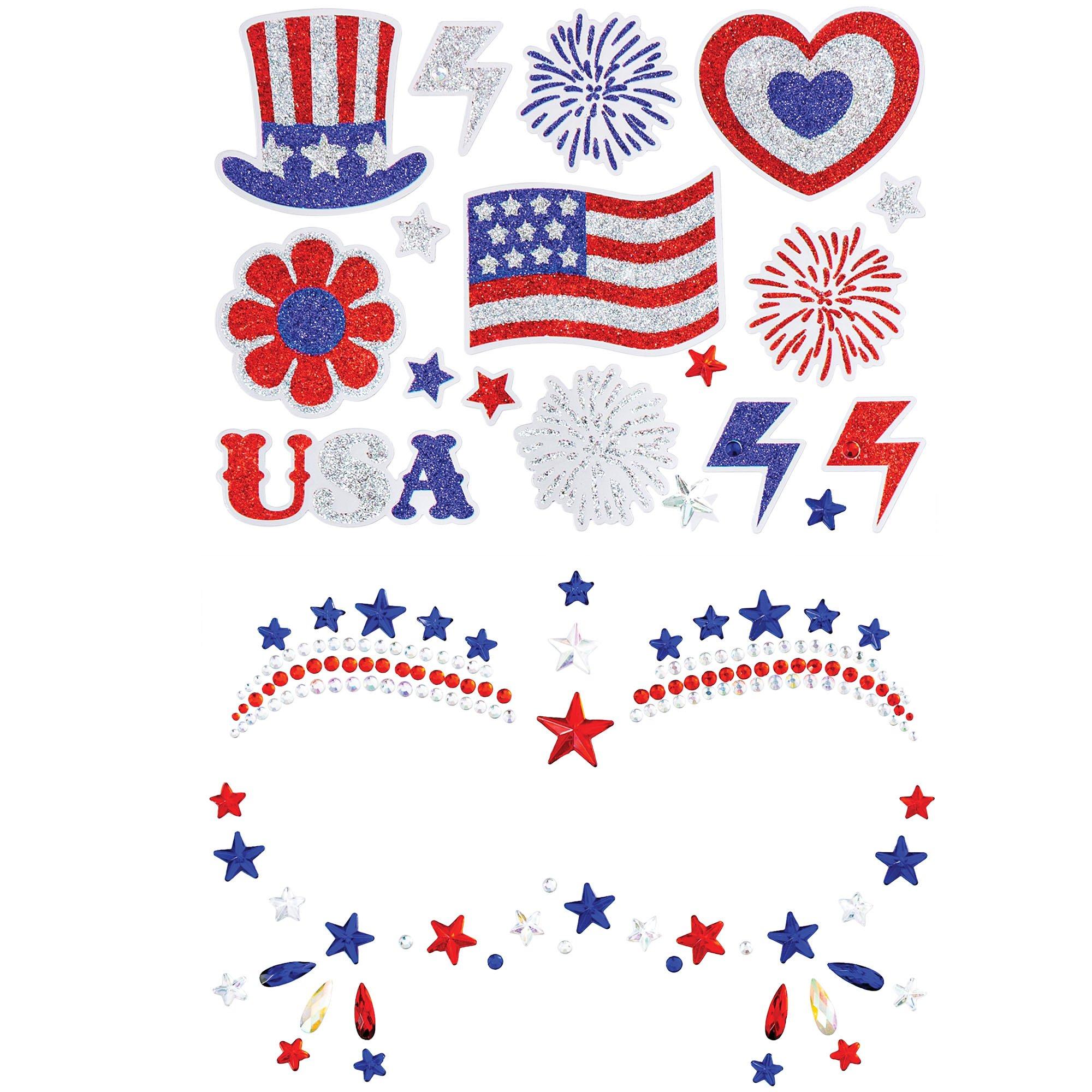 Patriotic Face & Body Jewelry Kit | Party City