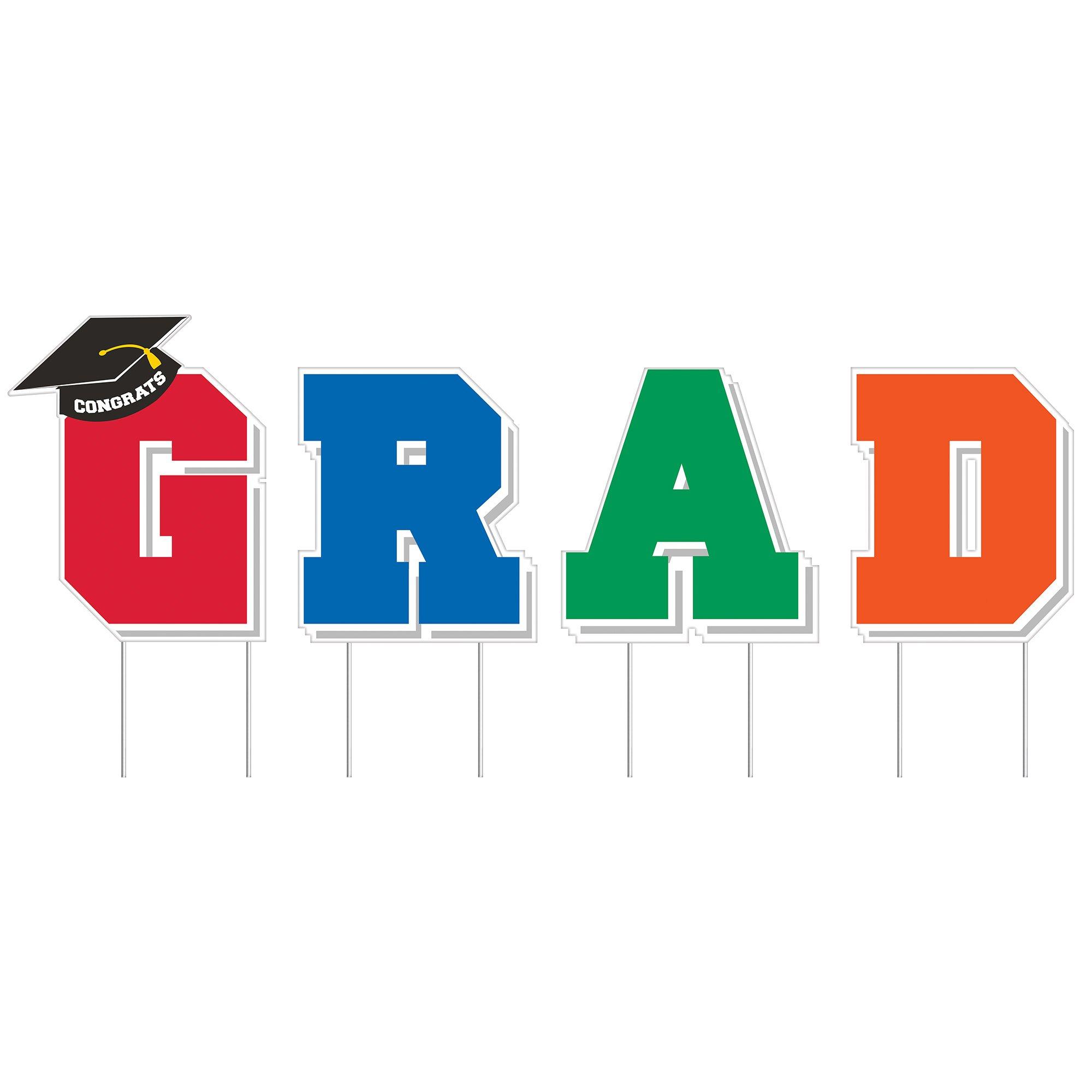 Multicolor Grad Corrugated Plastic Yard Sign Phrase Set, 12in15.12in