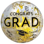 Black, Silver, & Gold Congrats Grad Confetti Beach Ball, 24in