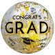 Black, Silver, & Gold Congrats Grad Confetti Beach Ball, 24in