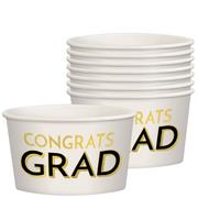 Black & Gold Congrats Grad Paper Treat Cups, 9.5oz, 8ct