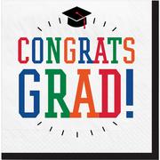Multicolor Congrats Grad Paper Lunch Napkins, 6.5in, 100ct - Day to Celebrate