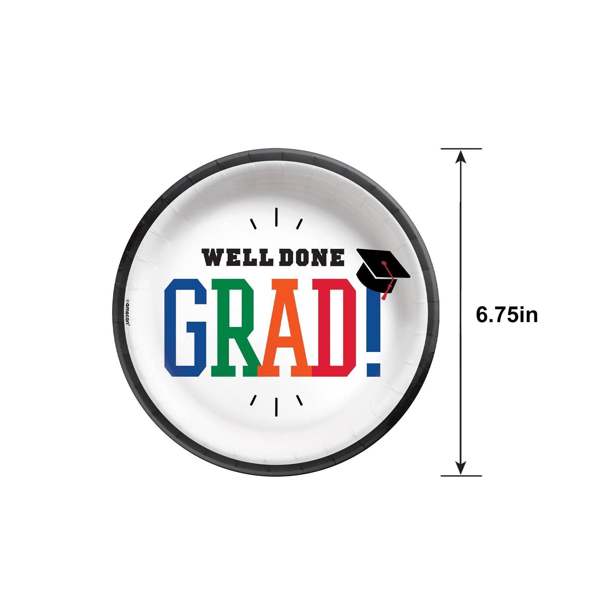 Multicolor Well Done Grad Paper Dessert Plates, 6.75in, 50ct - Day to Celebrate