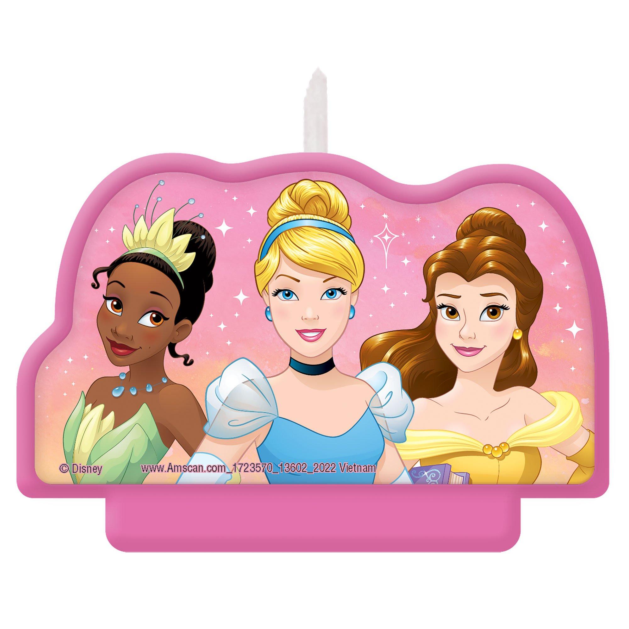 Glitter Disney Princess Wax Birthday Candle, 4.5in x 3in