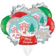 Snow Globe Foil Balloon Bouquet, 13pc - Nostalgic Christmas Wonderland