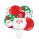 Smiley Santa & Holly Foil & Latex Balloon Bouquet, 6pc