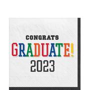 Multicolor Congrats 2023 Graduation Paper Lunch Napkins, 6.5in, 40ct - Graduation Brights