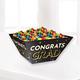Black & Gold Congrats Grad Cardstock Snack Bowls, 12in, 3ct